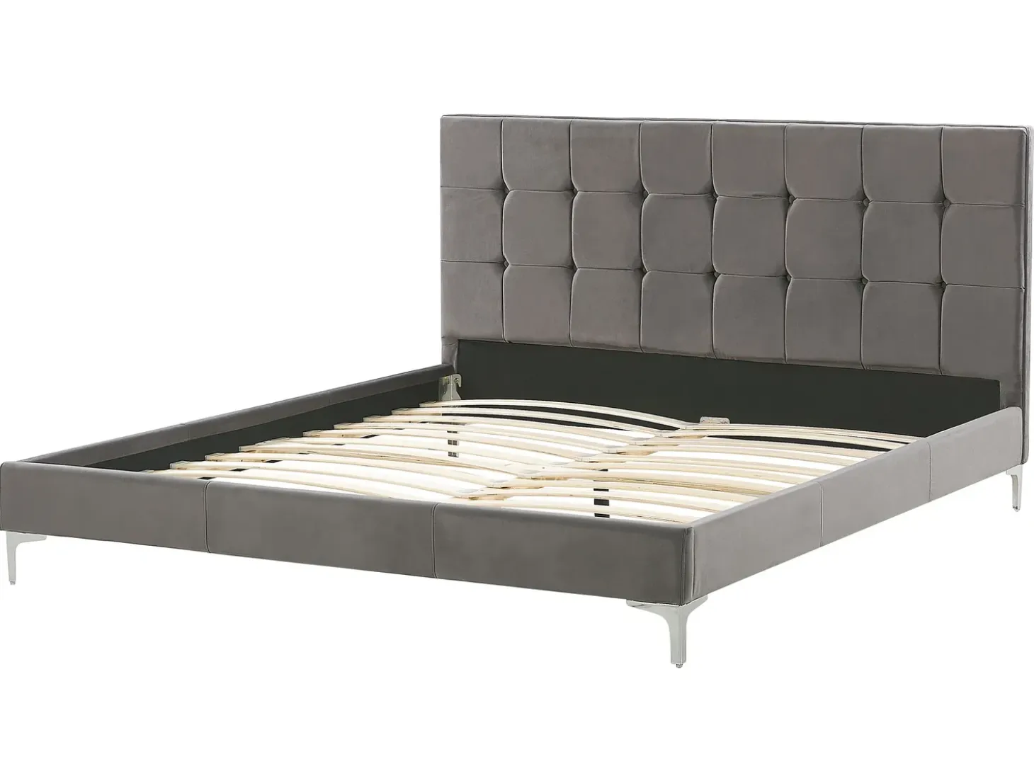 Discount Łóżko Welur AMBERT 160 x 200 cm Łóżka Tapicerowane|Łóżka Podwójne