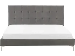 Discount Łóżko Welur AMBERT 160 x 200 cm Łóżka Tapicerowane|Łóżka Podwójne