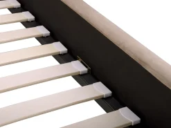 Outlet Łóżko Welur AMBILLOU 180 x 200 cm Beżowoszary Łóżka Tapicerowane|Łóżka Podwójne