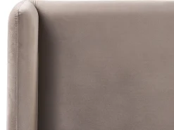 Hot Łóżko Welur ARETTE 160 x 200 cm Beżowoszary Łóżka Tapicerowane|Łóżka Podwójne