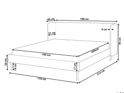 Hot Łóżko Welur ARETTE 160 x 200 cm Beżowoszary Łóżka Tapicerowane|Łóżka Podwójne