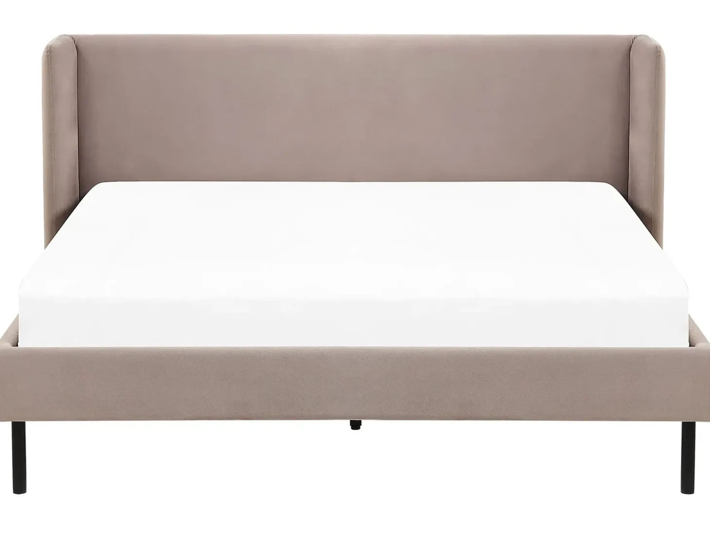 Hot Łóżko Welur ARETTE 160 x 200 cm Beżowoszary Łóżka Tapicerowane|Łóżka Podwójne