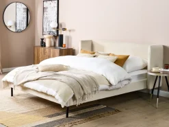 Clearance Łóżko Welur ARETTE 160 x 200 cm Jasno Łóżka Tapicerowane|Łóżka Podwójne