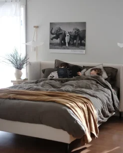 Clearance Łóżko Welur ARETTE 160 x 200 cm Jasno Łóżka Tapicerowane|Łóżka Podwójne