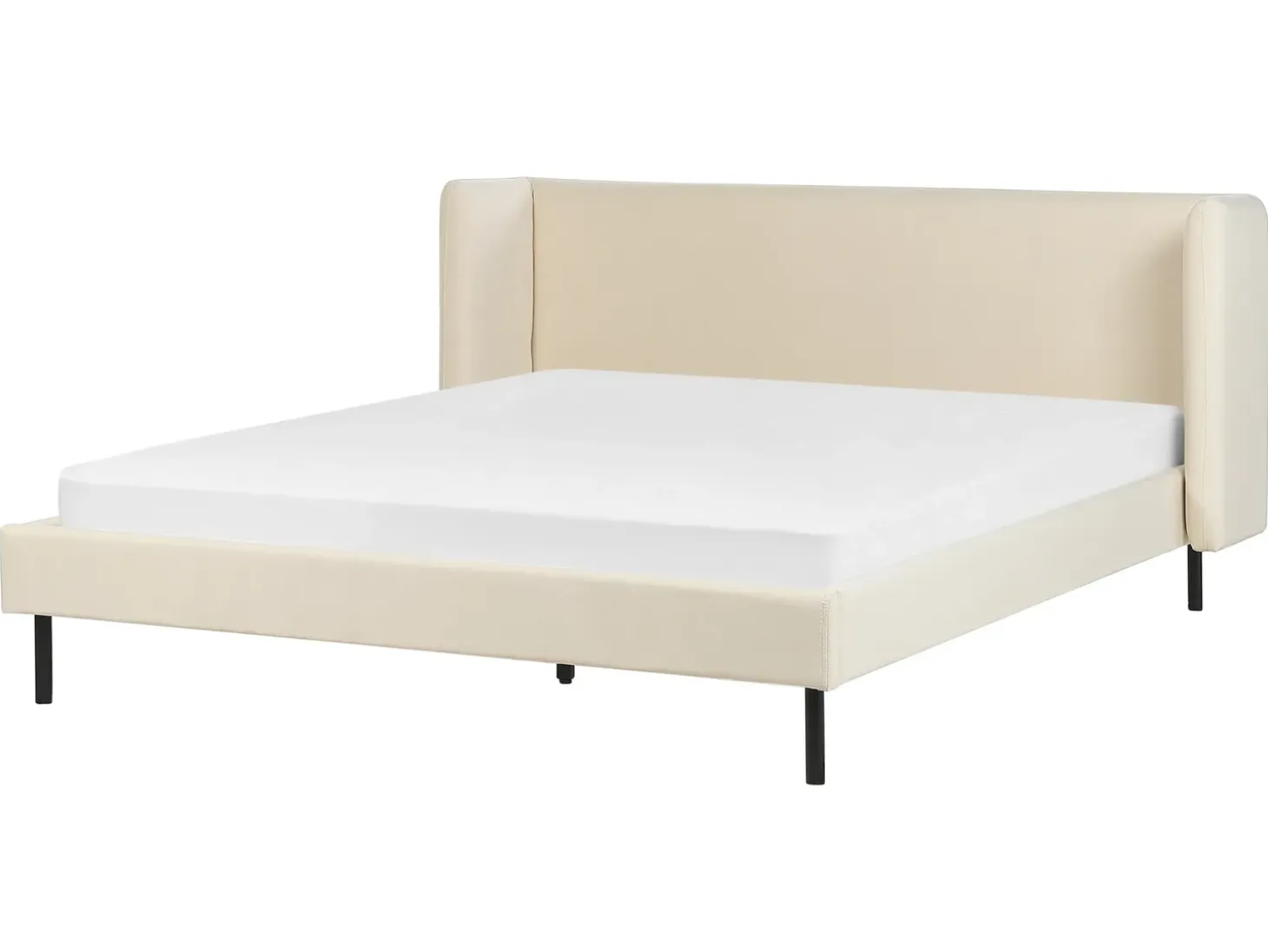 Clearance Łóżko Welur ARETTE 160 x 200 cm Jasno Łóżka Tapicerowane|Łóżka Podwójne