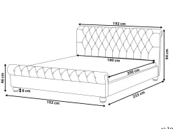 Outlet Welur AVALLON 180 x 200 cm Beżowy Łóżka Tapicerowane|Łóżka Podwójne