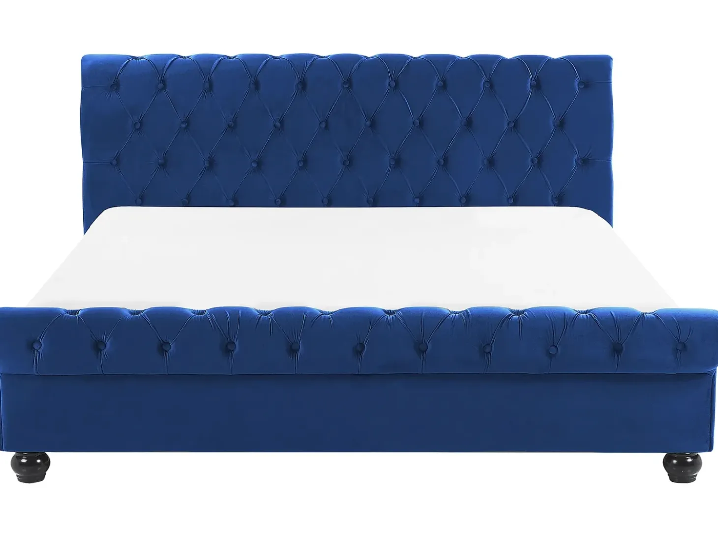 Clearance Welur AVALLON 180 x 200 cm Granatowy Łóżka Tapicerowane|Łóżka Podwójne