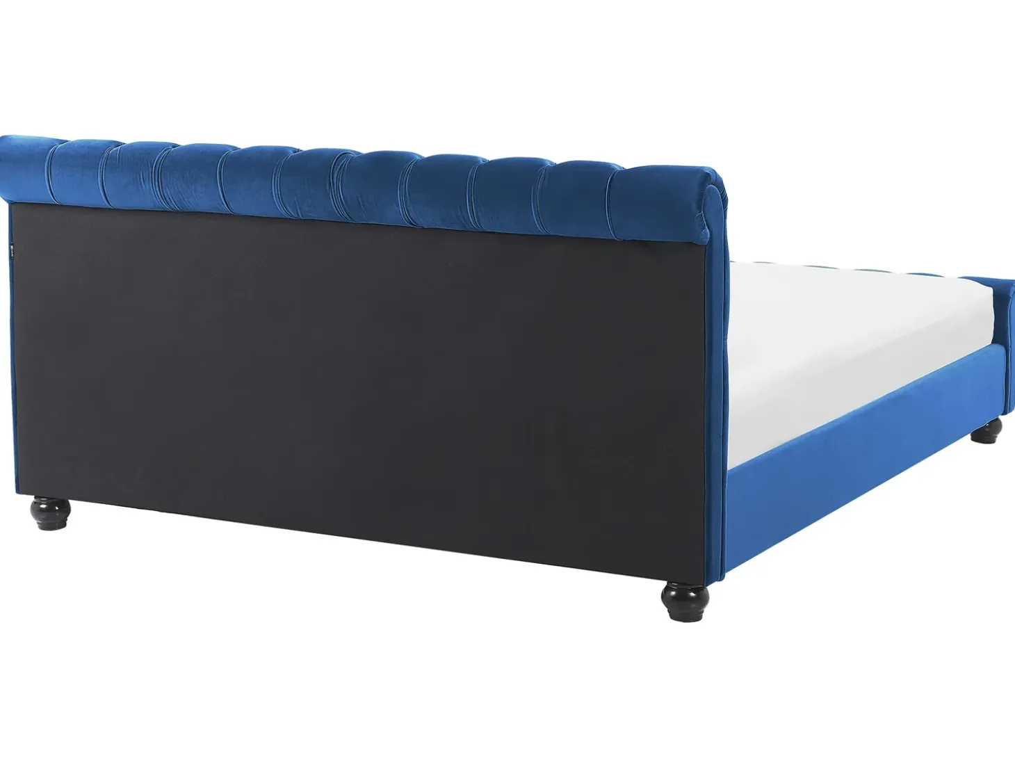 Clearance Welur AVALLON 180 x 200 cm Granatowy Łóżka Tapicerowane|Łóżka Podwójne