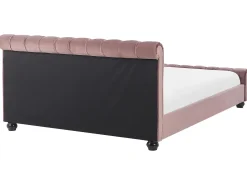 Best Welur AVALLON 180 x 200 cm Różowy Łóżka Tapicerowane|Łóżka Podwójne