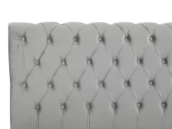 Outlet Welur AVALLON 180 x 200 cm Szary Łóżka Tapicerowane|Łóżka Podwójne