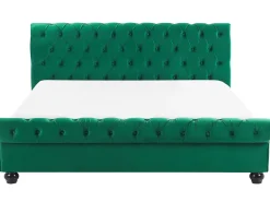 Sale Welur AVALLON 180 x 200 cm Szmaragdowy Łóżka Tapicerowane|Łóżka Podwójne