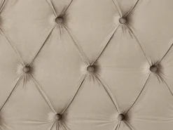 Hot Łóżko Welur AYETTE 180 x 200 cm Beżowoszary Łóżka Tapicerowane|Łóżka Podwójne