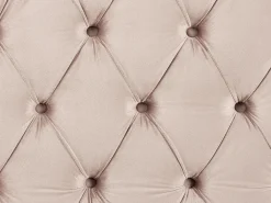 New Łóżko Welur AYETTE 180 x 200 cm Pastelowy róż Łóżka Tapicerowane|Łóżka Podwójne