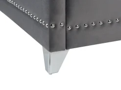 Discount Łóżko Welur AYETTE 180 x 200 cm Łóżka Tapicerowane|Łóżka Podwójne