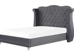 Discount Łóżko Welur AYETTE 180 x 200 cm Łóżka Tapicerowane|Łóżka Podwójne