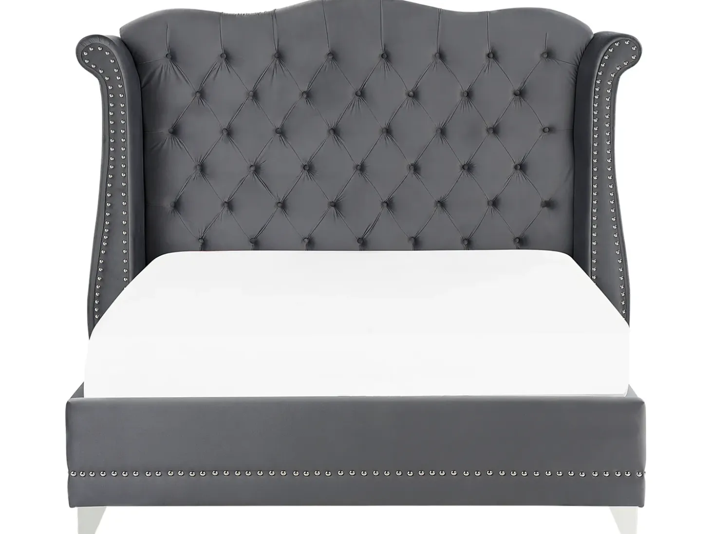 Discount Łóżko Welur AYETTE 180 x 200 cm Łóżka Tapicerowane|Łóżka Podwójne