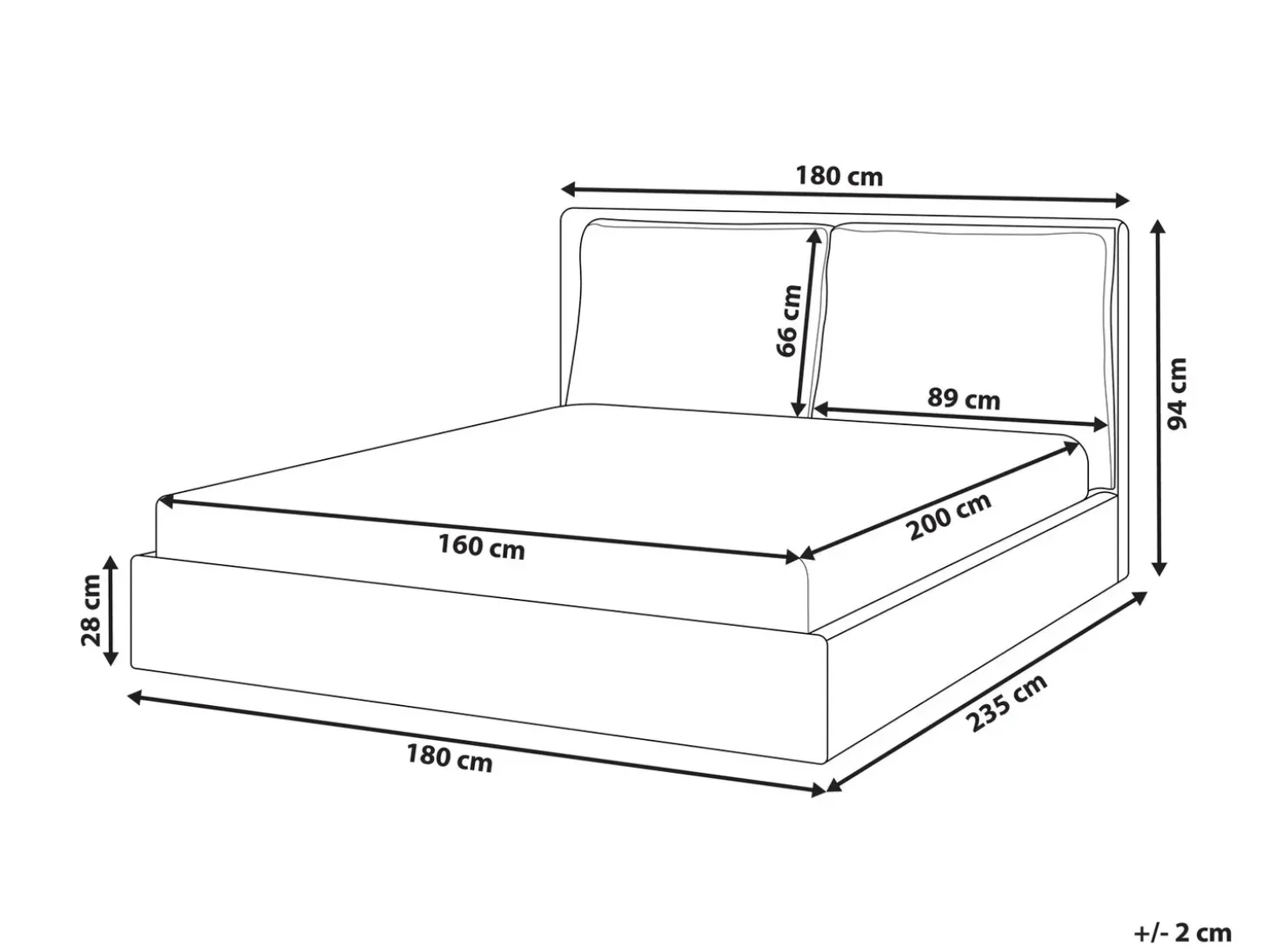 Outlet Welur BAJONNA 160 x 200 cm Beżowoszary Łóżka Tapicerowane|Łóżka Podwójne