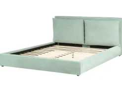Online Welur BAJONNA 180 x 200 cm Miętowy Łóżka Tapicerowane|Łóżka Podwójne