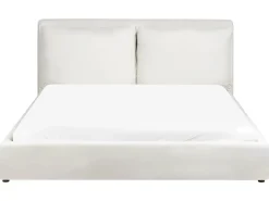 Best Welur BAJONNA 180 x 200 cm Złamana biel Łóżka Tapicerowane|Łóżka Podwójne