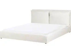 Best Welur BAJONNA 180 x 200 cm Złamana biel Łóżka Tapicerowane|Łóżka Podwójne
