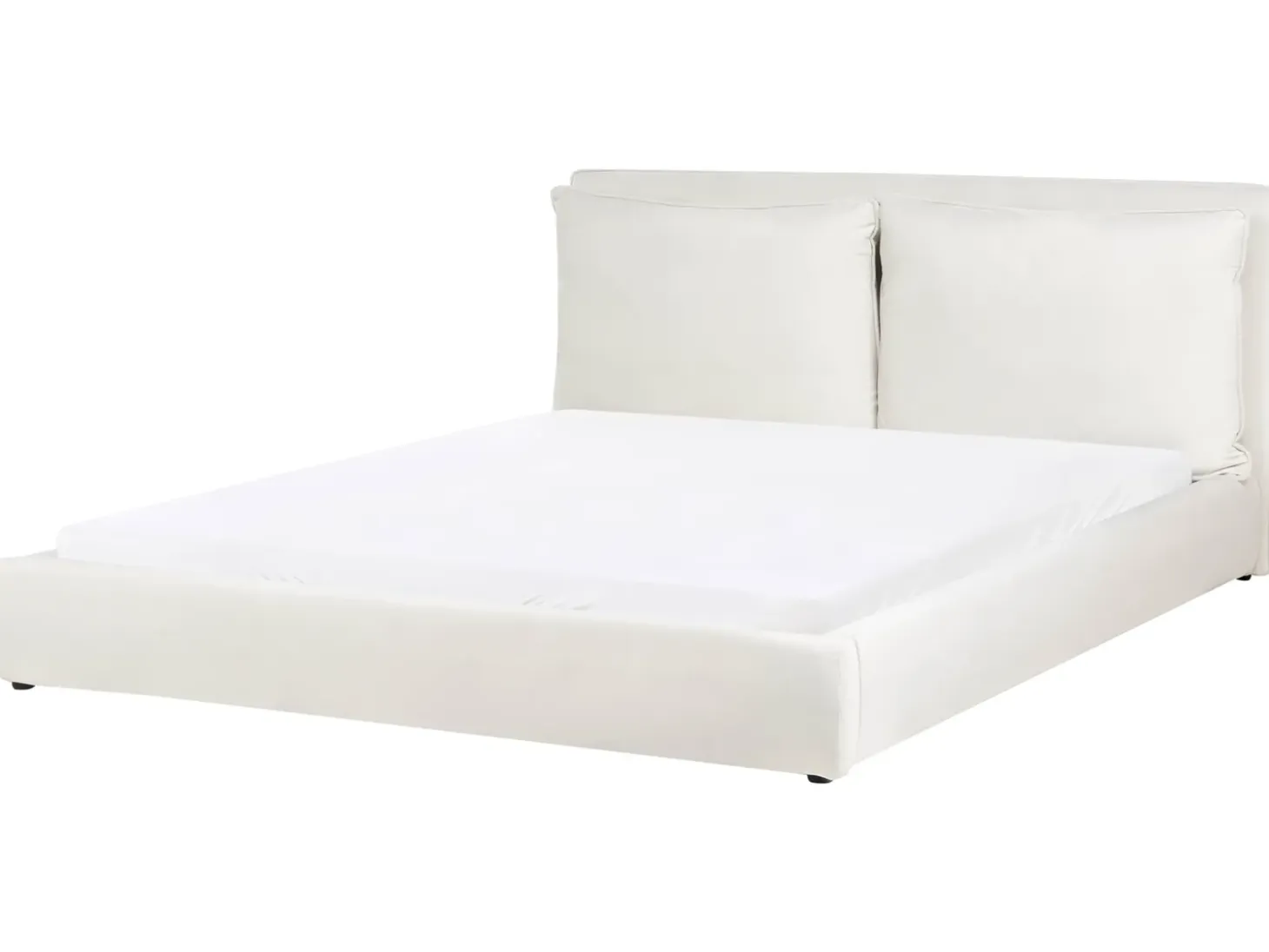 Best Welur BAJONNA 180 x 200 cm Złamana biel Łóżka Tapicerowane|Łóżka Podwójne