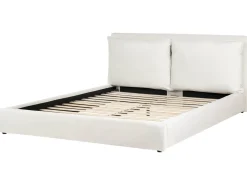 Best Welur BAJONNA 180 x 200 cm Złamana biel Łóżka Tapicerowane|Łóżka Podwójne