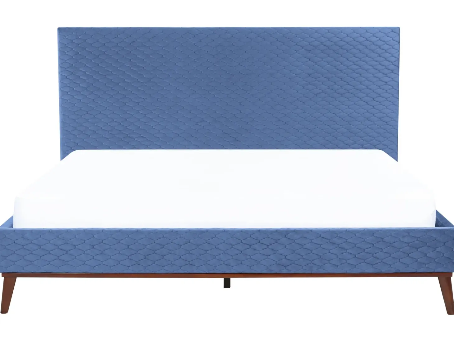 Best Łóżko Welur BAYONNE 180 x 200 cm Niebieski Łóżka Tapicerowane|Łóżka Podwójne