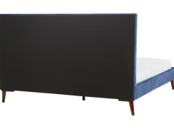 Best Łóżko Welur BAYONNE 180 x 200 cm Niebieski Łóżka Tapicerowane|Łóżka Podwójne