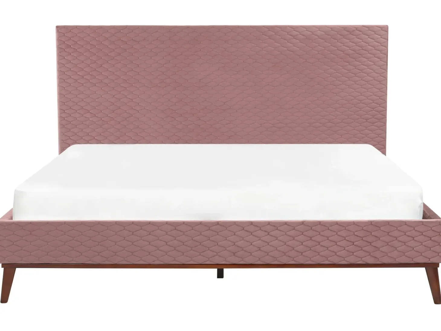 Hot Łóżko Welur BAYONNE 180 x 200 cm Różowy Łóżka Tapicerowane|Łóżka Podwójne