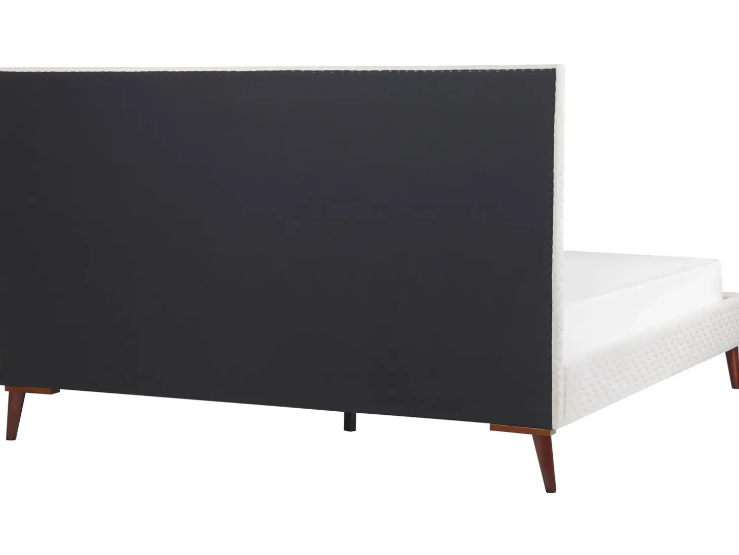 New Łóżko Welur BAYONNE 180 x 200 cm Złamana biel Łóżka Tapicerowane|Łóżka Podwójne