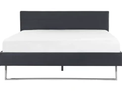 Łóżko Welur BELLOU 180 x 200 cm Ciemnoszary Łóżka Tapicerowane|Łóżka Podwójne