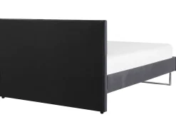 Łóżko Welur BELLOU 180 x 200 cm Ciemnoszary Łóżka Tapicerowane|Łóżka Podwójne