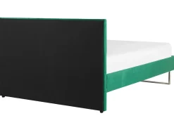 Outlet Łóżko Welur BELLOU 180 x 200 cm Zielony Łóżka Tapicerowane|Łóżka Podwójne