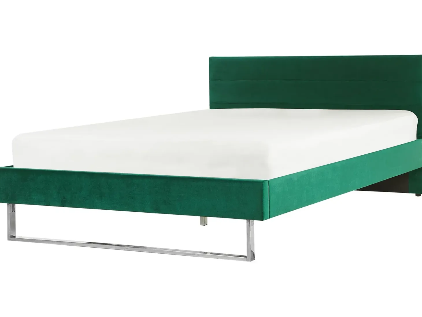 Outlet Łóżko Welur BELLOU 180 x 200 cm Zielony Łóżka Tapicerowane|Łóżka Podwójne