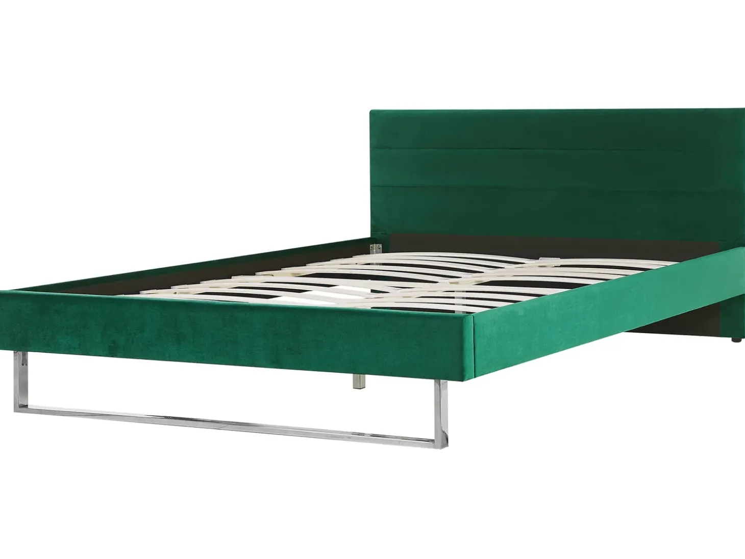 Outlet Łóżko Welur BELLOU 180 x 200 cm Zielony Łóżka Tapicerowane|Łóżka Podwójne