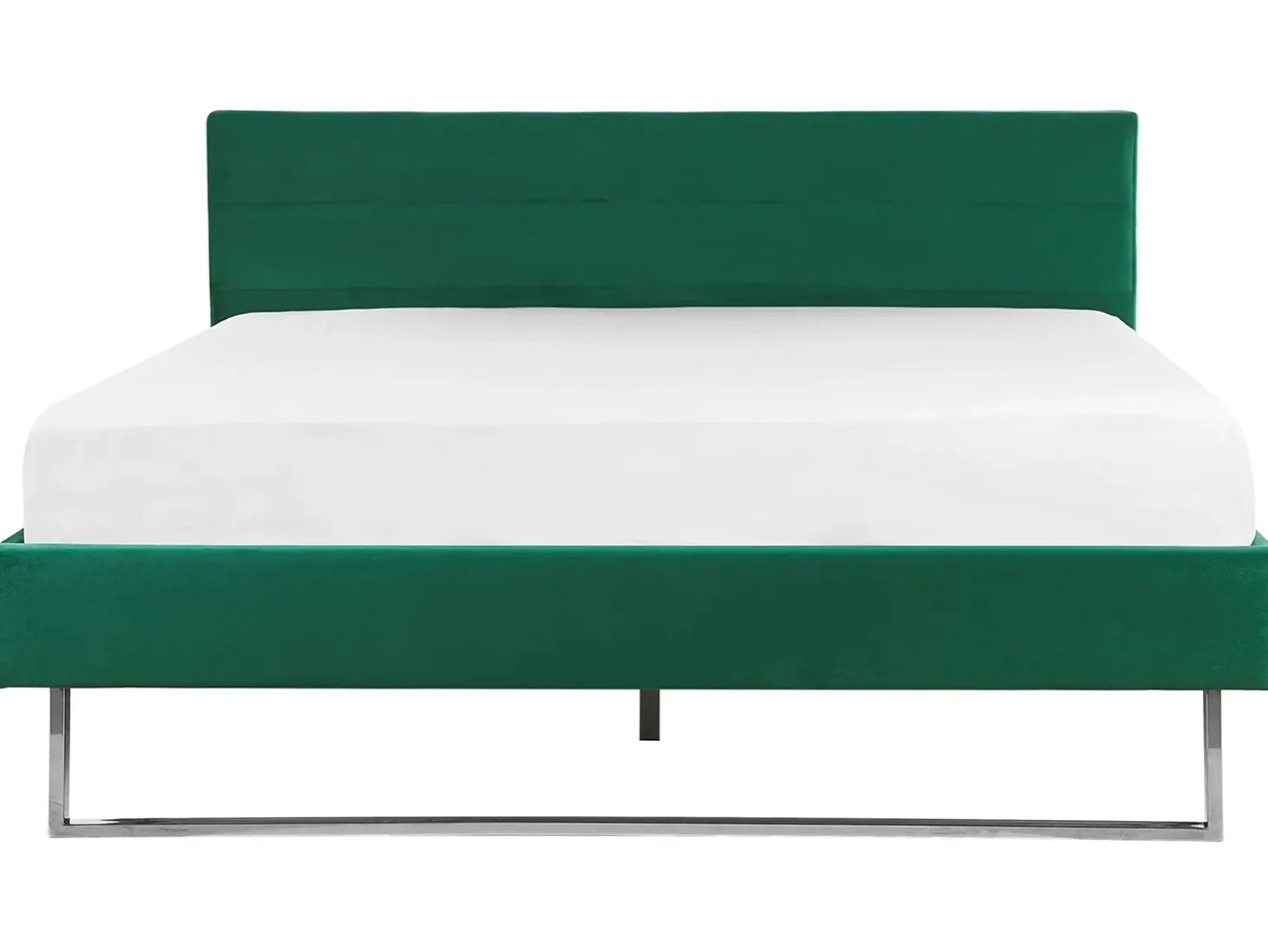 Outlet Łóżko Welur BELLOU 180 x 200 cm Zielony Łóżka Tapicerowane|Łóżka Podwójne