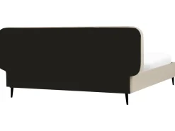 Łóżko Welur BRIN 180 x 200 cm Beżowoszary Łóżka Tapicerowane|Łóżka Podwójne