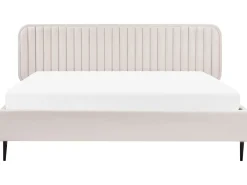 Clearance Łóżko Welur BRIN 180 x 200 cm Beżowy Łóżka Tapicerowane|Łóżka Podwójne