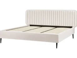 Clearance Łóżko Welur BRIN 180 x 200 cm Beżowy Łóżka Tapicerowane|Łóżka Podwójne