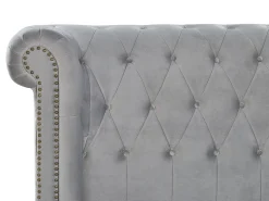 Welur CAVAILLON 180 x 200 cm Jasno Łóżka Tapicerowane|Łóżka Podwójne