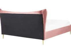 Discount Łóżko Welur CHALEIX 180 x 200 cm Brzoskwiniowy Łóżka Tapicerowane|Łóżka Podwójne