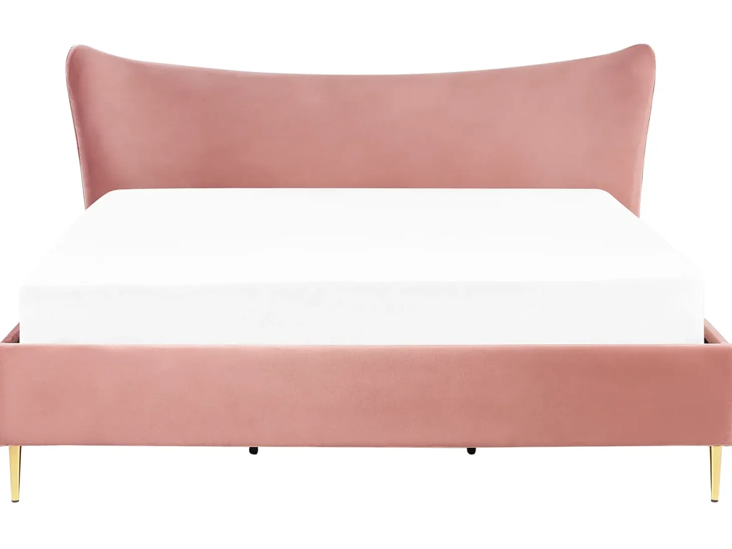 Discount Łóżko Welur CHALEIX 180 x 200 cm Brzoskwiniowy Łóżka Tapicerowane|Łóżka Podwójne