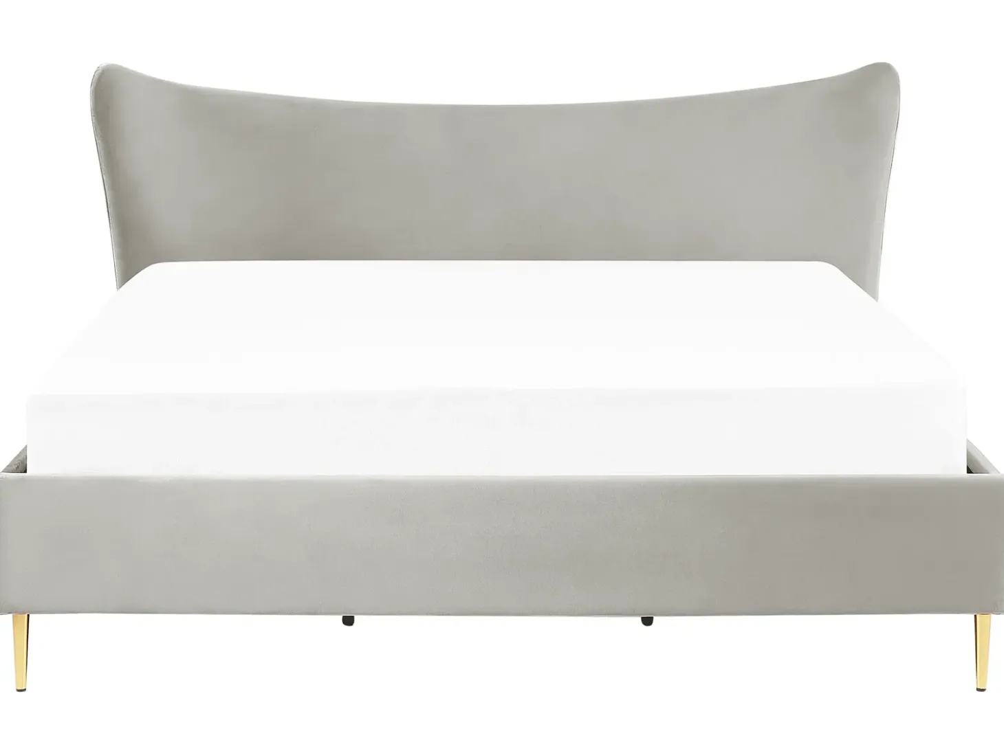 Discount Łóżko Welur CHALEIX 180 x 200 cm Jasnoszary Łóżka Tapicerowane|Łóżka Podwójne