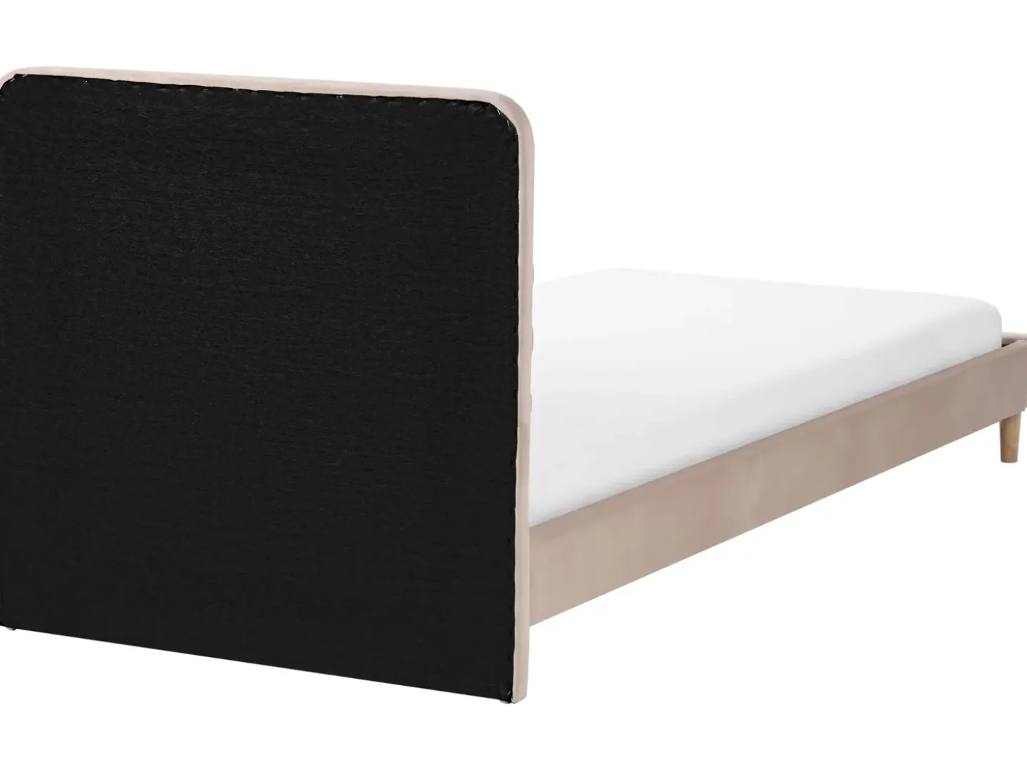 Best Łóżko Welur CORSAINT 90 x 200 cm Beżowy Dzieci Wszystkie Meble I Akcesoria Dziecięce|Łóżka Tapicerowane