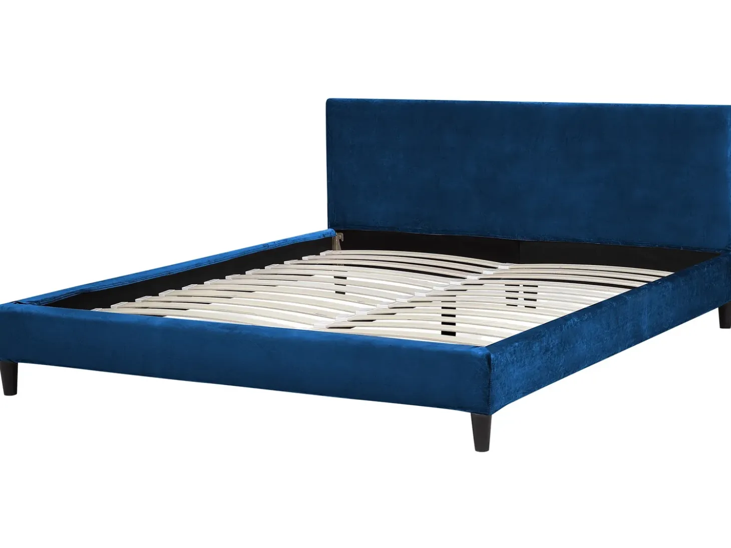 Outlet Welur FITOU 180 x 200 cm Ciemnoniebieski Łóżka Tapicerowane|Łóżka Podwójne