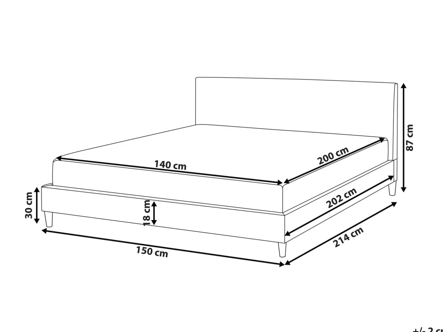 Best Welur FITOU 140 x 200 cm Różowy Łóżka Podwójne