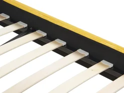 Outlet Welur FITOU 180 x 200 cm Żółty Łóżka Tapicerowane|Łóżka Podwójne