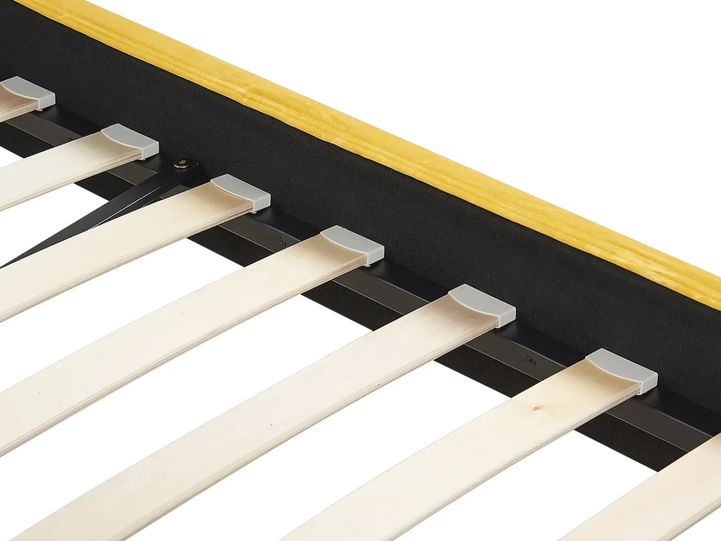 Outlet Welur FITOU 180 x 200 cm Żółty Łóżka Tapicerowane|Łóżka Podwójne