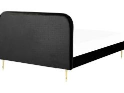 Clearance Łóżko Welur FLAYAT 180 x 200 cm Czarny Łóżka Tapicerowane|Łóżka Podwójne