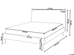 Hot Łóżko FLAYAT 160 x 200 cm Jasnobeżowy Łóżka Tapicerowane|Łóżka Podwójne